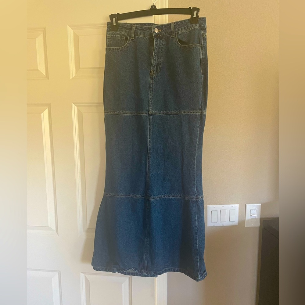 Denim Mermaid Maxi Skirt